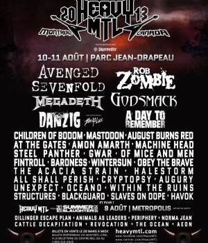 La programmation du Heavy MTL 2013: Rob Zombie, Avenged Sevenfold, Megadeth, Godsmack, Danzig, A Day to Remember et bien plus encore!