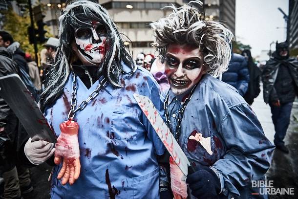 Les morts-vivants envahissent Montréal durant la Marche des zombies 2016